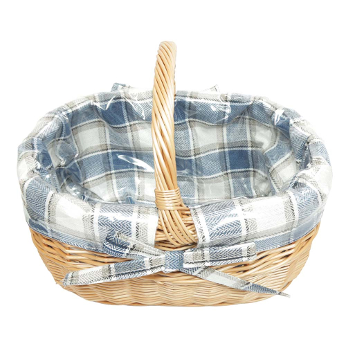 Einkaufskorb Handkorb Weide Korb gefüttert (45x34x22/36)