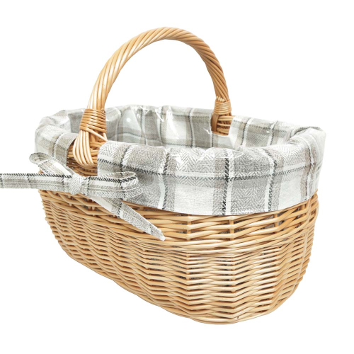 Einkaufskorb Handkorb Weide Korb gefüttert (45x34x22/36)