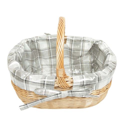 Einkaufskorb Handkorb Weide Korb gefüttert (45x34x22/36)