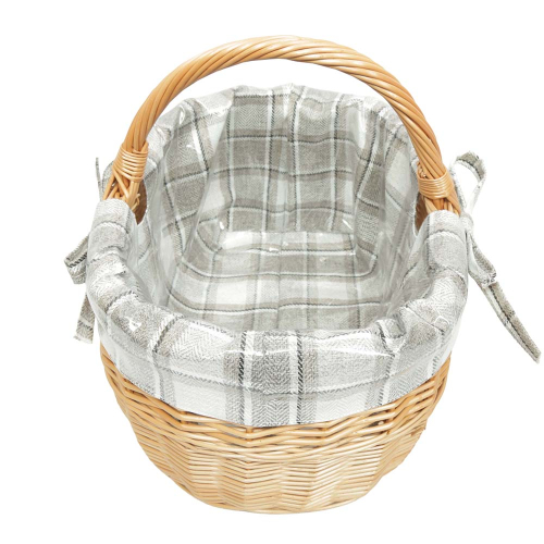 Einkaufskorb Handkorb Weide Korb gefüttert (45x34x22/36)