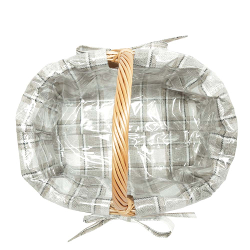 Einkaufskorb Handkorb Weide Korb gefüttert (45x34x22/36)