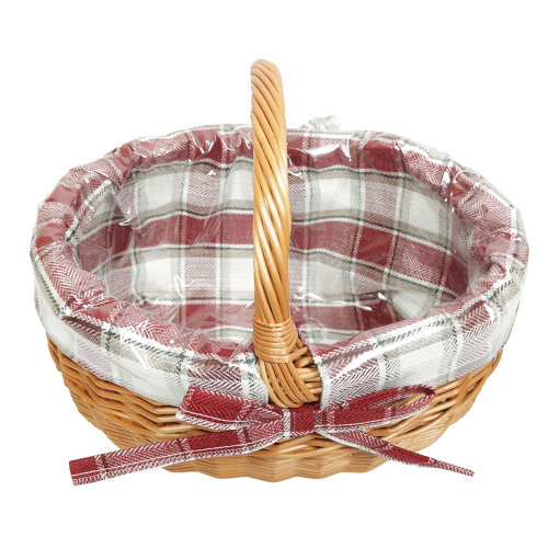 Einkaufskorb Handkorb Weide Korb gefüttert (43x34x23/36)