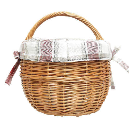 Einkaufskorb Handkorb Weide Korb gefüttert (43x34x23/36)