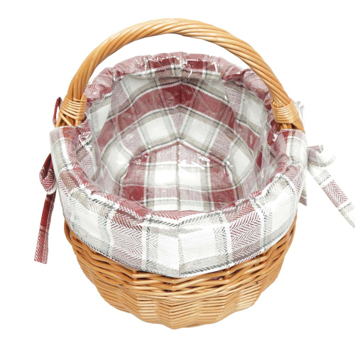 Einkaufskorb Handkorb Weide Korb gefüttert (43x34x23/36)