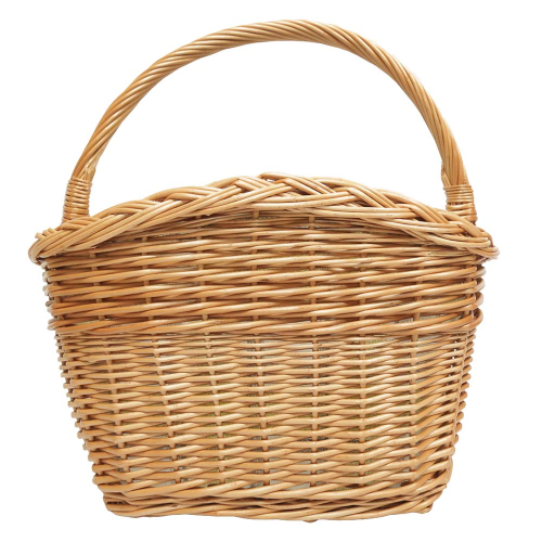 Einkaufskorb Fahrradkorb Handkorb Weide Korb gefüttert (41x31x24/44)