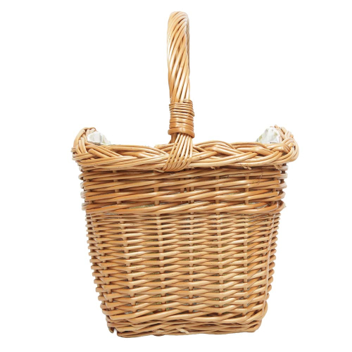 Einkaufskorb Fahrradkorb Handkorb Weide Korb gefüttert (41x31x24/44)