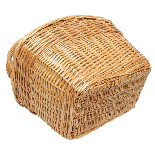 Einkaufskorb Fahrradkorb Handkorb Weide Korb gefüttert (41x31x24/44)