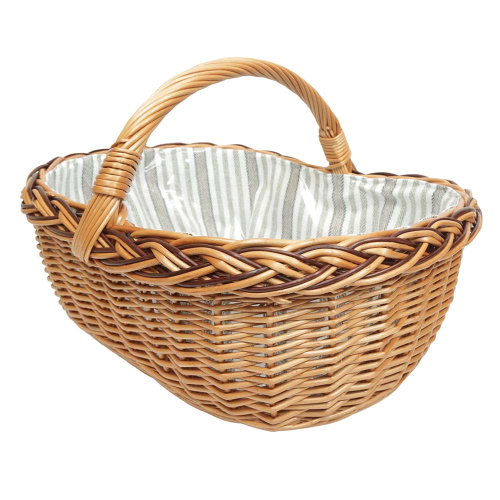 Einkaufskorb Handkorb Weide Korb gefüttert (52x41x20/33)