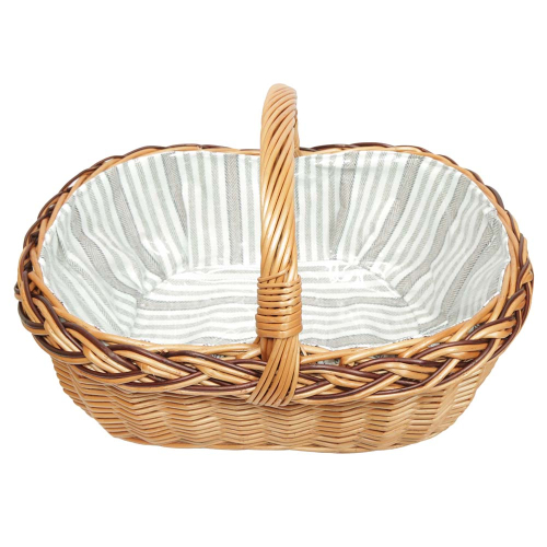 Einkaufskorb Handkorb Weide Korb gefüttert (52x41x20/33)
