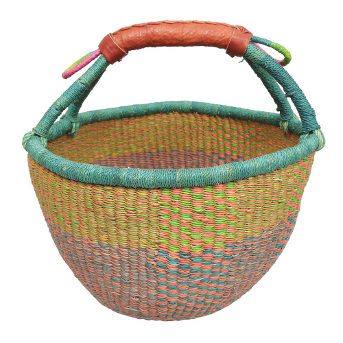Afrikanische Korbtasche, robuste Tasche aus Steppengras (D:37)