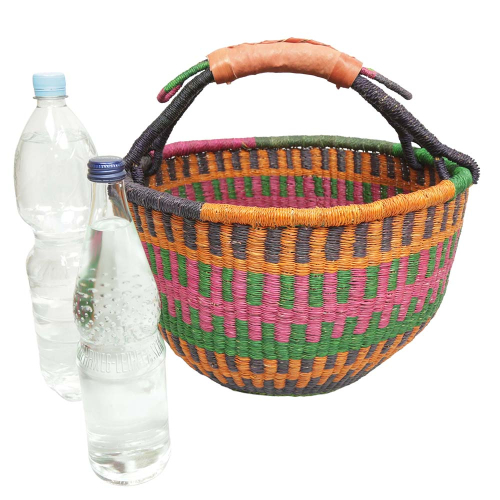 Afrikanische Korbtasche, robuste Tasche aus Steppengras (D:38)