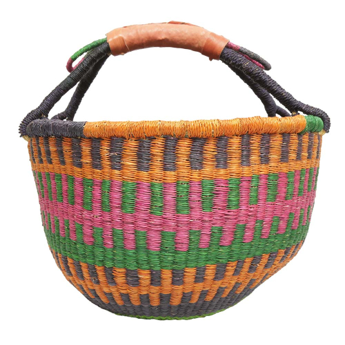 Afrikanische Korbtasche, robuste Tasche aus Steppengras (D:38)