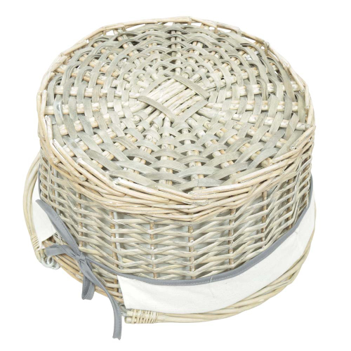 Kleiner Einkaufskorb mit Klapphenkel, Handkorb Weide Korb ungefüttert (D:35)
