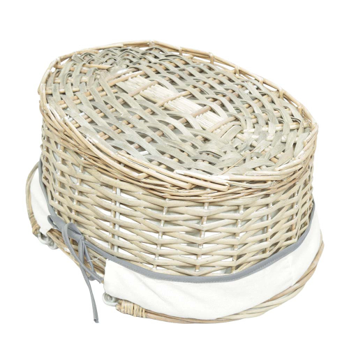 Kleiner Einkaufskorb mit Klapphenkel, Handkorb Weide Korb ungefüttert (39x32x16/30)