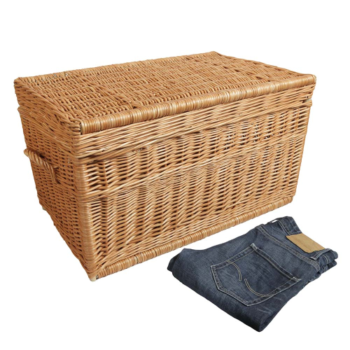 Korbtruhe aus Weide ungefüttert, Korb Truhe (70x43x39) Korbtruhe aus Weide ungefüttert, Korb Truhe (70x43x39)