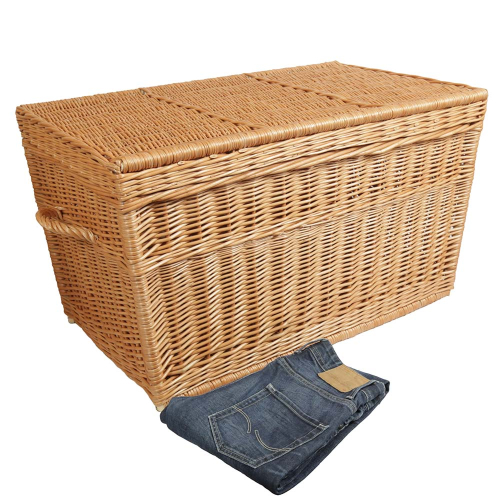 Korbtruhe aus Weide ungefüttert, Korb Truhe (80x49x47)