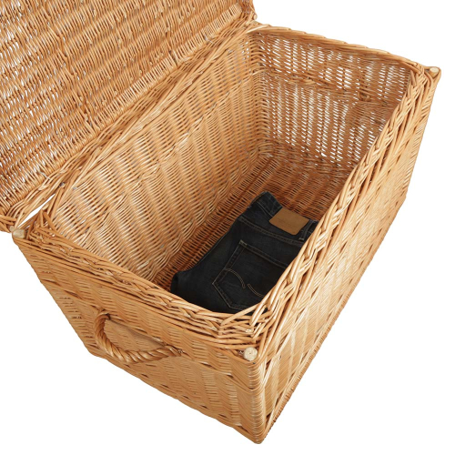 Korbtruhe aus Weide ungefüttert, Korb Truhe (80x49x47)