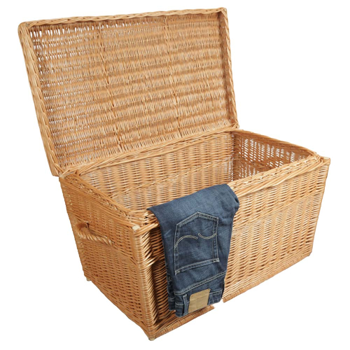 Korbtruhe aus Weide ungefüttert, Korb Truhe (80x49x47)