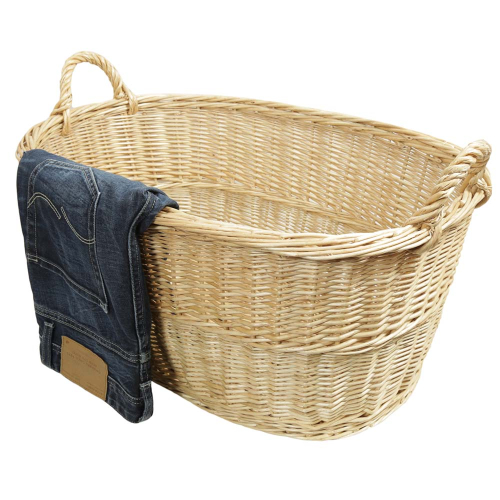 Wäschekorb aus Weide, Korb für Wäsche deutsche Fertigung (70x49x28/34cm)