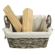 Holzkorb Kaminholzkorb Tragekorb Korb aus Rohr gefüttert (45x31x25/31)