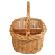 Flaschenkorb Korb für 4 Flaschen aus gesottener Weide (29x29x20/40)