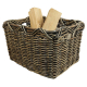 Holzkorb Korb Tragekorb aus Rohr gefüttert (57x47x35)