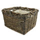Holzkorb Korb Tragekorb aus Rohr gefüttert (57x47x35)