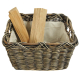 Holzkorb Korb Tragekorb aus Rohr gefüttert (57x47x35)