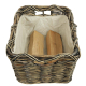 Holzkorb Korb Tragekorb aus Rohr gefüttert (57x47x35)