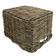 Holzkorb Korb Tragekorb aus Rohr gefüttert (57x47x35)