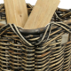 Holzkorb Korb Tragekorb aus Rohr gefüttert (57x47x35)