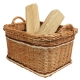 Holzkorb Kaminholzkorb Korb ungefüttert Tragekorb aus gesottener Weide (53x42x28/34)