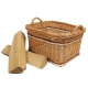 Holzkorb Kaminholzkorb Korb ungefüttert Tragekorb aus gesottener Weide (53x42x28/34)