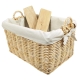 Holzkorb Korb Tragekorb aus Rohr gefüttert (57x41x30/38)