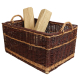 Holzkorb Weidenkorb Tragekorb handgeflochten aus Weide (62x43x39)
