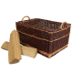 Holzkorb Weidenkorb Tragekorb handgeflochten aus Weide (62x43x39)