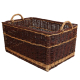 Holzkorb Weidenkorb Tragekorb handgeflochten aus Weide (62x43x39)