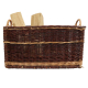 Holzkorb Weidenkorb Tragekorb handgeflochten aus Weide (62x43x39)