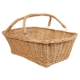 Einkaufskorb Handkorb Weide Korb ungefüttert (44x37x15/25) mit Klapphenkel
