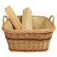 Holzkorb Korb Tragekorb aus gesottener Weide (53x45x29/35)