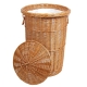 Wäschekorb gefüttert - Korb für Wäsche aus gesottener Weide (D:45)
