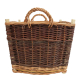 Holzkorb Weidenkorb Tragekorb mit Innenfutter handgeflochten aus Weide (50x35x32)