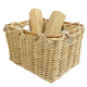 Holzkorb Korb Tragekorb aus Rohr gefüttert (57x48x35)