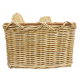Holzkorb Korb Tragekorb aus Rohr gefüttert (57x48x35)