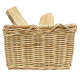 Holzkorb Korb Tragekorb aus Rohr gefüttert (47x39x30)