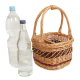 Flaschenkorb Korb für 4 Flaschen (1/2l), gesottene Weide (23x23x36)