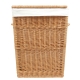 Wäschekorb gefüttert - Korb für Wäsche aus gesottener Weide (H: 55cm) - EINZELSTÜCK