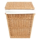 Wäschekorb gefüttert - Korb für Wäsche aus gesottener Weide (H: 55cm) - EINZELSTÜCK