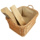 Holzkorb Kaminholzkorb Tragekorb Korb für Holz aus Weide (59x48x30/37)