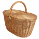 Einkaufskorb Handkorb Weide Korb groß mit Klappdeckel (57x40x30/48)